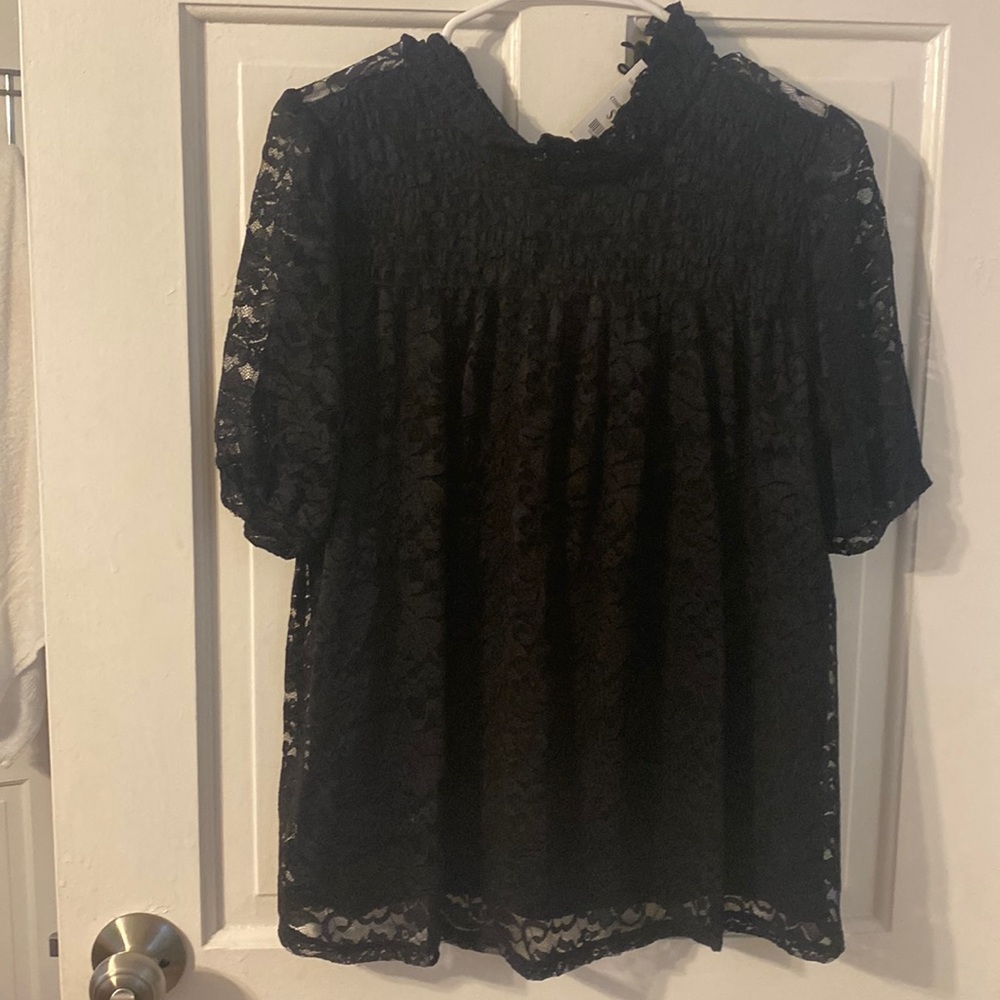 Black lacy top